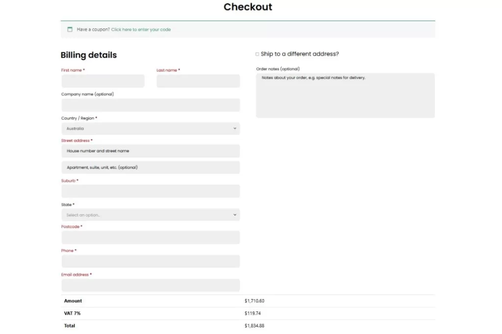 How to book your golf holiday billing adress