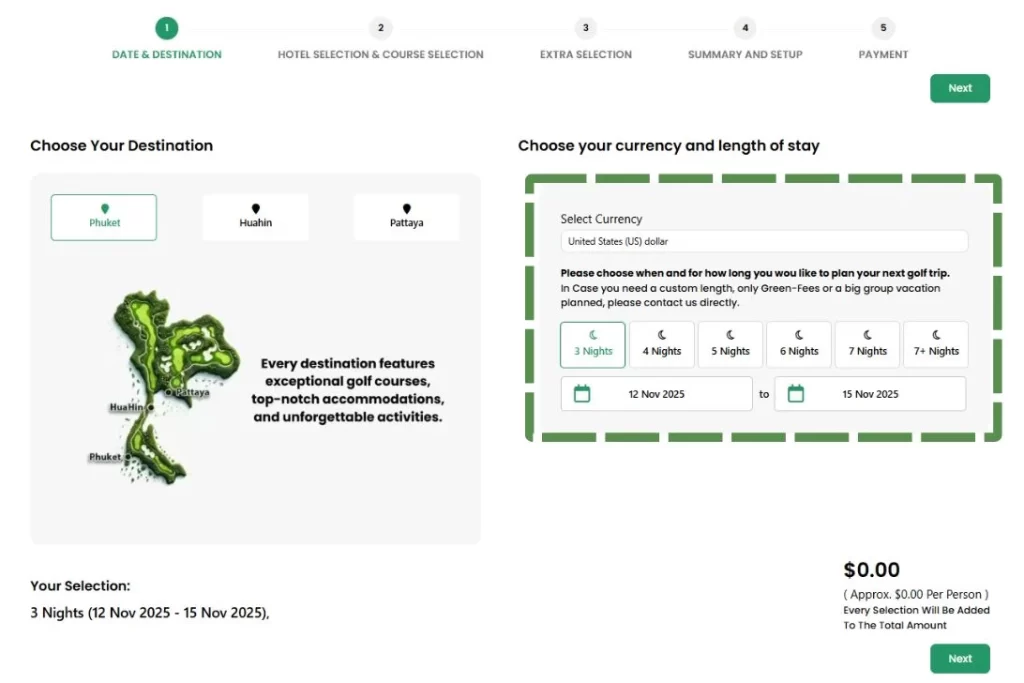 How to book your golf holiday choose your dates