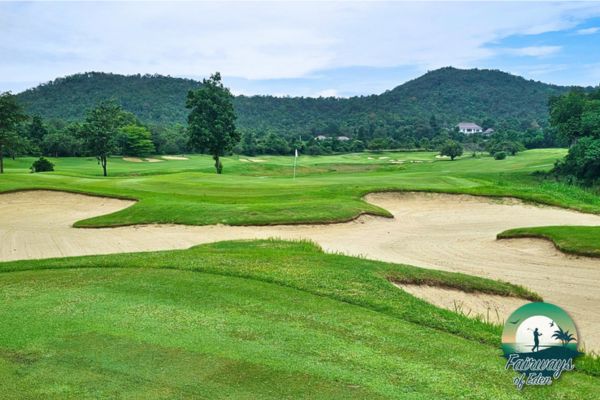 Fairway with multiple sand bunkers at Springfield Royal Country Club set in natural surroundings